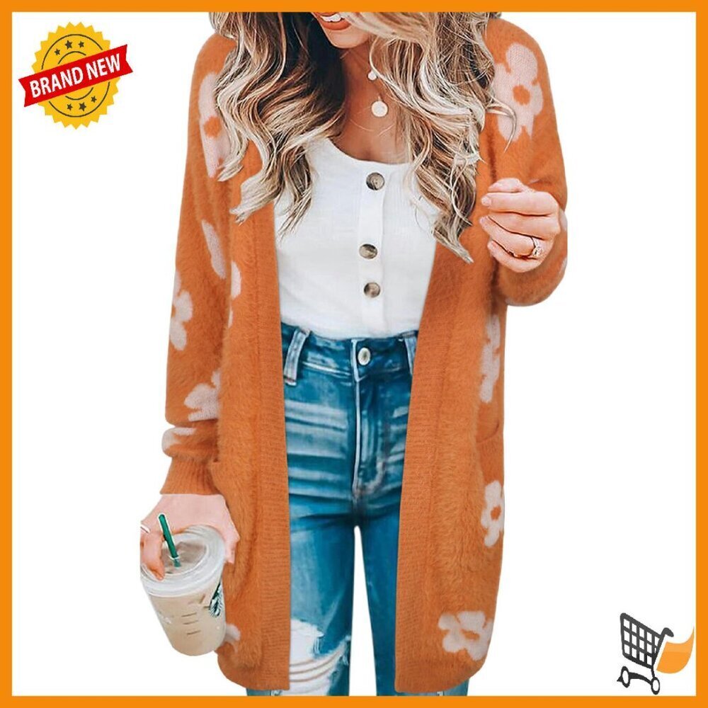 Cozy Knit Cardigan Open Front Long Sleeve Women's Sweater